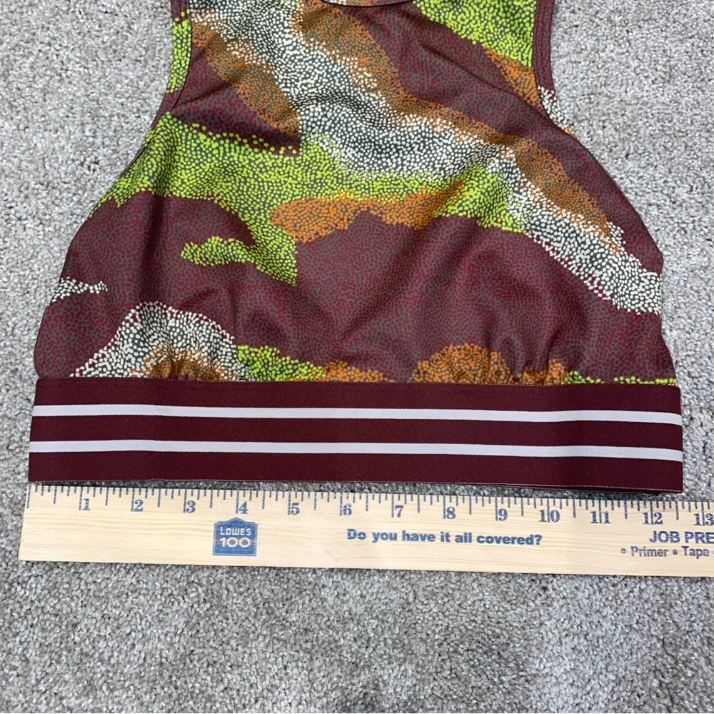 Noli Dot Camo Sports Bra Size Small Earthy Tones‎ Sheer Back Walking Yoga